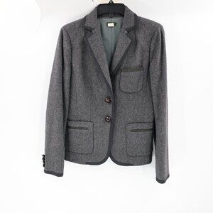 J CREW Blazer Womens 6 Professor Wool Jacket Gray Career business casual Preppy